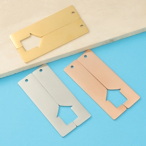 Polished stainless steel house-shaped hollow charms in gold, silver and rose gold