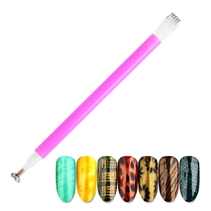 Stylo Aimant Nail Art Outil Magnétique Métal Double Extrémité Pour Vernis Gel Cat Eye Design Fleur Prunier DIY Manucure