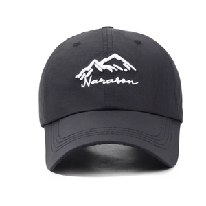 Quick-dry black baseball cap with mountain embroidery and Narason logo for sun protection