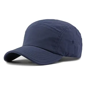 Berretto da baseball unisex a 5 pannelli blu scuro ad asciugatura rapida per sport e sole