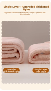 Comparison showing the thickness difference between double-layered and single-layer hair towels