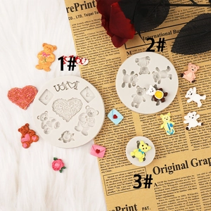 Moule en silicone ours cartoon pour bricolage résine et décoration de gâteaux chocolat