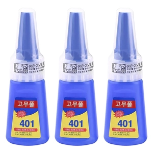 Tres frascos de superpegamento 401 multiusos para nail art y unión de metales