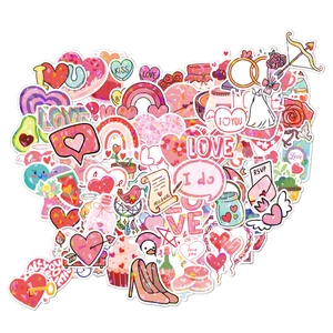 Holographic heart stickers set with laser glitter for DIY scrapbooking and wedding decor