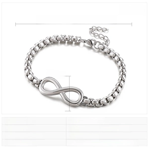 Paramètres de taille détaillés du bracelet infini en acier inoxydable avec dimensions