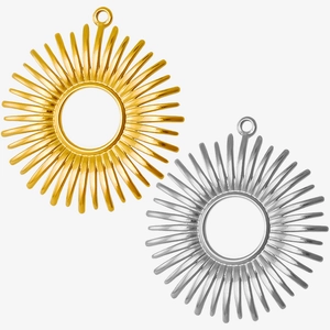 304 stainless steel sun pendant in gold and silver finish for DIY jewelry making