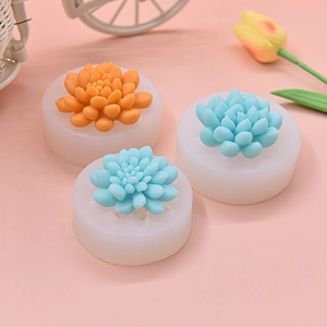 Succulent Flower Silicone Mold For Cake Decoration DIY Fondant Chocolate Baking Tool Handmade Soap Candle Craft