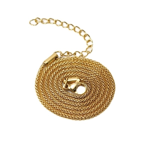 Polished gold box chain necklace with lobster clasp and adjustable extension link