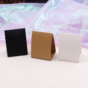 Vertical jewelry display cards in black, kraft and white for earrings and necklaces