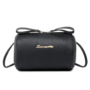 Classic black litchi pattern boston handbag with gold hardware and sunmygotty logo