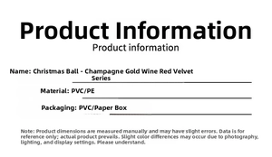 Detailed material specification for champagne and burgundy velvet Christmas ball ornaments