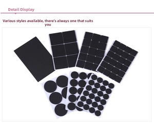 Detailed view of various EVA foam furniture pads with anti-slip cross-hatch texture