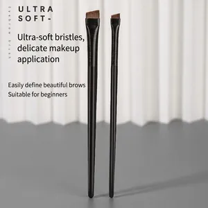 Professional Ultra Thin Eyeliner Brush Angled Eyebrow Makeup Brush Synthetic Bristles Flat Blade Shape For Eye Detail