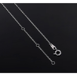 Detailed macro view of S925 sterling silver leaf necklace lobster clasp and adjustable chain