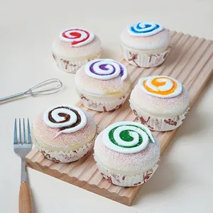 Cupcakes Artificiels Modèles De Gâteaux Simulation PU Souple Squishy Jouet Anti-Stress Dessert Réaliste Décoration Maison Accessoires Photo
