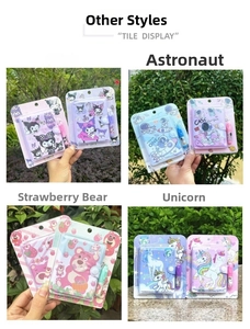 Mini-Notizbücher mit Cartoon-Motiven und passenden Stiften im Set für Kinder