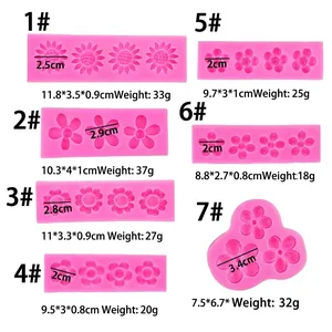 Stampi in silicone rosa a forma di girasole e margherita per decorazione torte e cioccolato