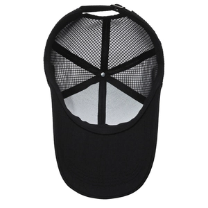 Men's breathable mesh sun hat for outdoor fishing with extended brim in black