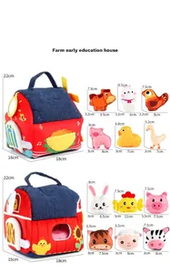 Set giocattolo educativo fattoria in peluche con dimensioni e marionette animali