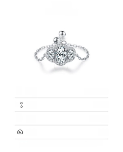 Detail showing 925 sterling silver ring with 5x7mm zircon and 1.4g weight specs