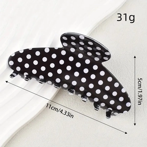 PVC Haarklammer mit Polka-Dots für hohe Pferdeschwänze, Größe ca. 11cm Abmessungen