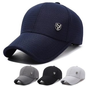 Casquette De Baseball En Maille Respirante Pour Hommes Chapeau De Soleil Extérieur Réglable Avec Logo Métallique