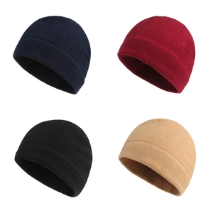 Polar Fleece Beanie Hat Warm Windproof Winter Outdoor Sports Cycling Helmet Liner Soft Thermal For Men Women Solid Color