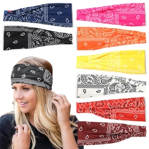 Paisley Print Sports Headband High Elastic Breathable Sweat Wicking Hair Band Running Fitness Workout Yoga For Men Women
