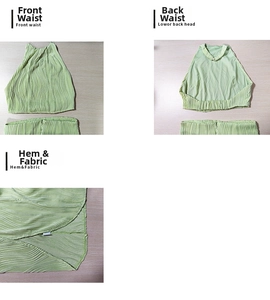 Vue macro détaillée montrant la texture plissée du tissu et les finitions de la taille verte