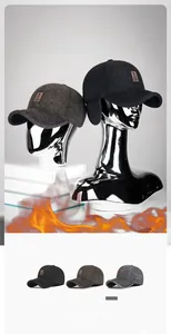 Winter baseball cap for men featuring foldable ear flaps and thickened fleece lining