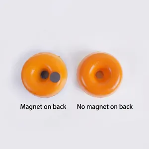 Modèle de donut orange en PU, options avec aimant ou dos plat pour décoration de maison