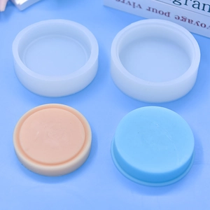 DIY round silicone cake molds with pink and blue finished solid circle crafts