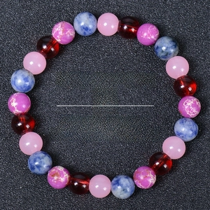 Detail of 8mm natural stone yoga beads for anxiety relief and energy balance