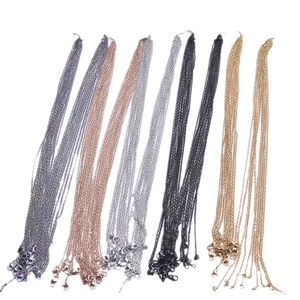 2mm stainless steel cross chain necklaces in multi-color finishes like gold and silver