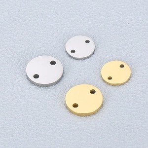 Stainless Steel Round Two Holes Connectors Polished DIY Jewelry Making Accessories Charms For Bracelet Necklace