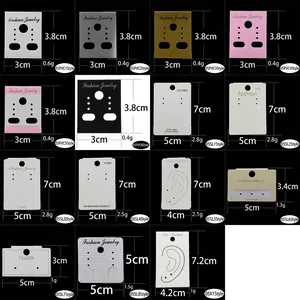Size and weight specification chart for premium jewelry display and earring backing cards