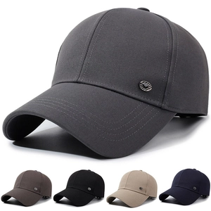 Men Baseball Cap Cotton Adjustable Sun Protection Outdoor Casual Sports Hat With Metal Logo Decoration