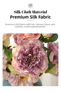 Detail of silk cloth artificial peony with rich petals and high simulation texture
