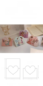 Detail view of heart-shaped Mother's Day cards featuring warm illustrations of love you mom