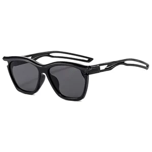 Kids Sunglasses PC Frame AC Lens UV400 Protection Hollow Temple Square Cat Eye Style Outdoor Cycling Fashionable