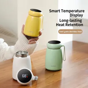 Smart mushroom thermos with LED temperature display and portable handle for students