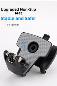 Detail view of the non-slip mat and universal ball joint on the car phone holder