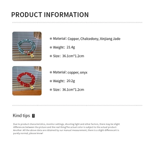Detail specifications of red agate and green chalcedony multi-layer beaded bracelets