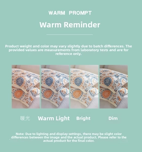 Detail showing 4-layer cotton gauze pillow towel in geometric patterns under 4 lighting conditions