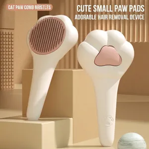 Brosse De Toilettage Patte De Chat Carde En Acier Inoxydable Peigne De Massage Chiens Chats Auto Nettoyante Anti Poux