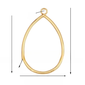 Dimensions détaillées du pendentif goutte en métal de 39x25mm pour la création de bijoux DIY