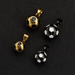 3D Soccer Ball Pendant Necklace 316 Stainless Steel Hip Hop Street Fashion Sport Jewelry For Fans Men Women