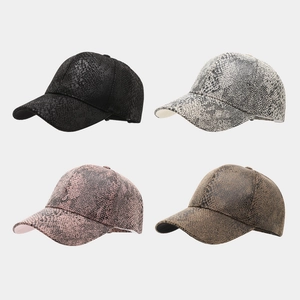 Casquette De Baseball Motif Peau De Serpent Similicuir Ajustable Protection Solaire Streetwear Mode Pour Hommes Et Femmes