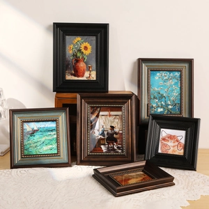 French Retro Picture Frame Vintage Resin Relief Border Decorative Photo Frame For Tabletop Or Wall Display Classical Home Office Decor