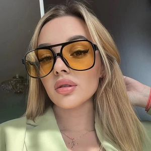 Retro Aviator Sunglasses Double Bridge PC Frame UV Protection Outdoor Fashion Eyewear For Men And Women